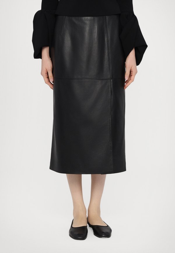 BAMBINO - Leather skirt - nero