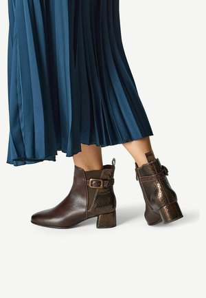 Marco Tozzi Cowboy/biker ankle boot - mocca comb