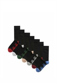 Niet geselecteerd, black red blue check footbed