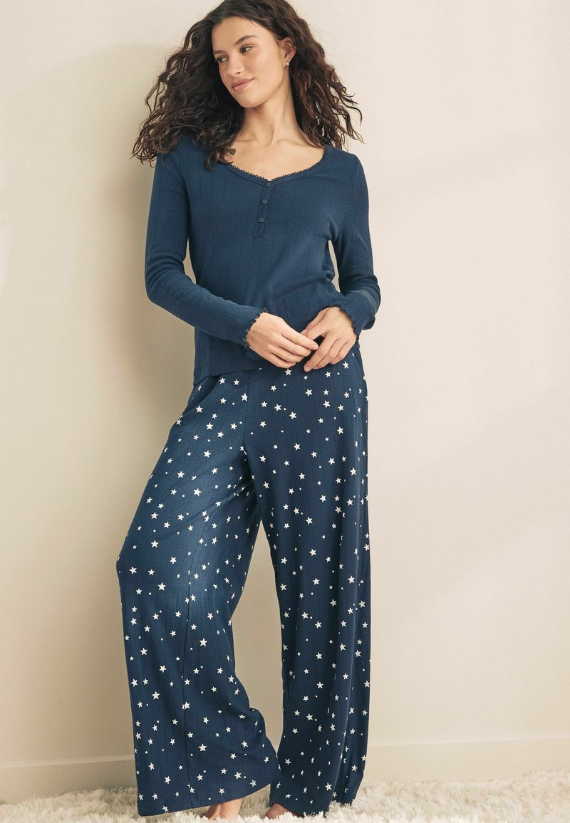 Next REGULAR FIT - POINTELLE LONG SLEEVE - Pidžamas komplekts - navy star