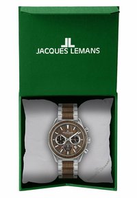 Jacques Lemans LITHIUM-IONEN AKKU - Chronograph - hellbraun, silber