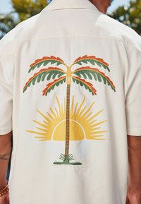 Next REGULAR FIT - PALM EMBROIDERED SHORT SLEEVE - Ing - cream