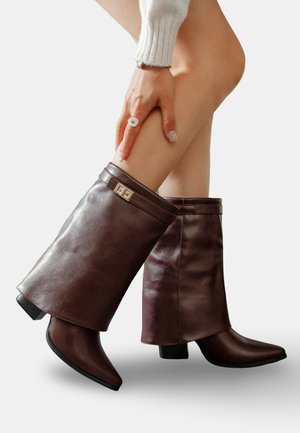 Bottines de cowboy / motard - bordeaux