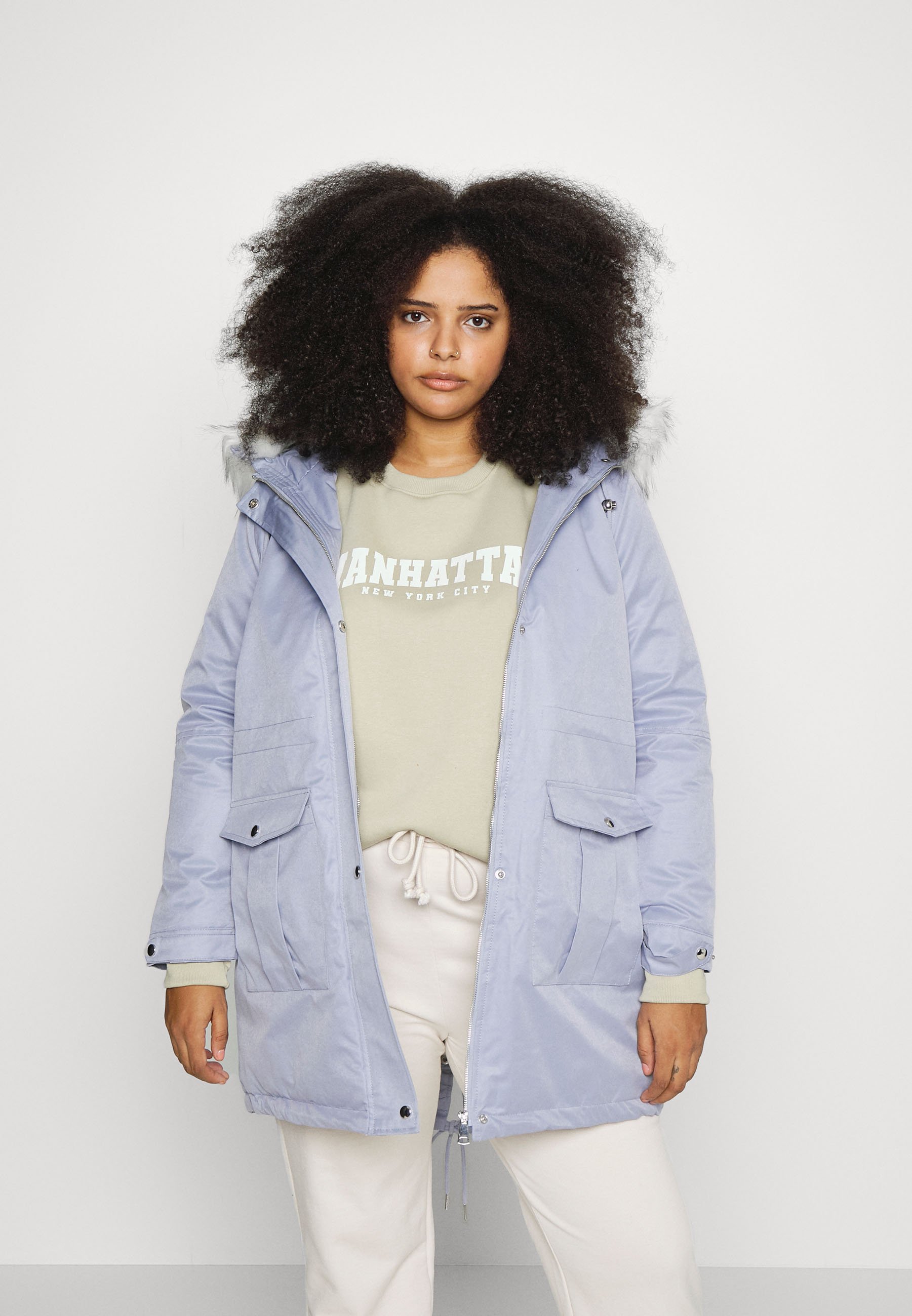 LINED - Winter coat - dusky blue 