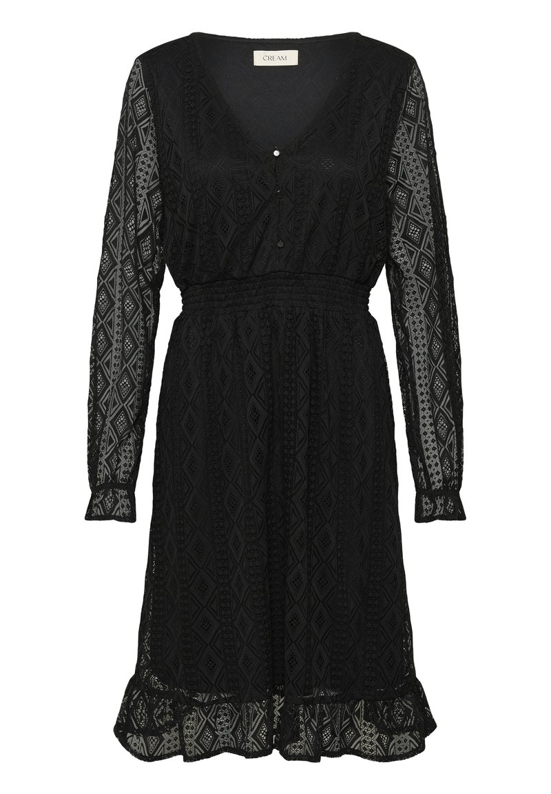 Cream CRDANIKA LS LACE DRESS - Cocktail dress / Party dress - pitch  black/black - Zalando.ie