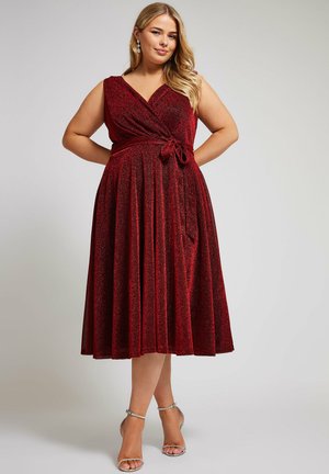 Yours Clothing WRAP SKATER - Juhlamekko - red