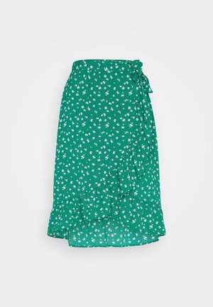 JDY JDYCAMILLA WRAP SKIRT - Omslagsskjørt - green/white