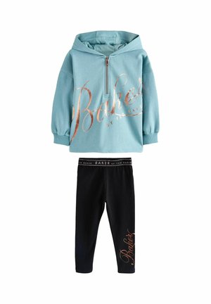 SCRIPT GRAPHIC QUARTER ZIP SET - Hoodie - new blue