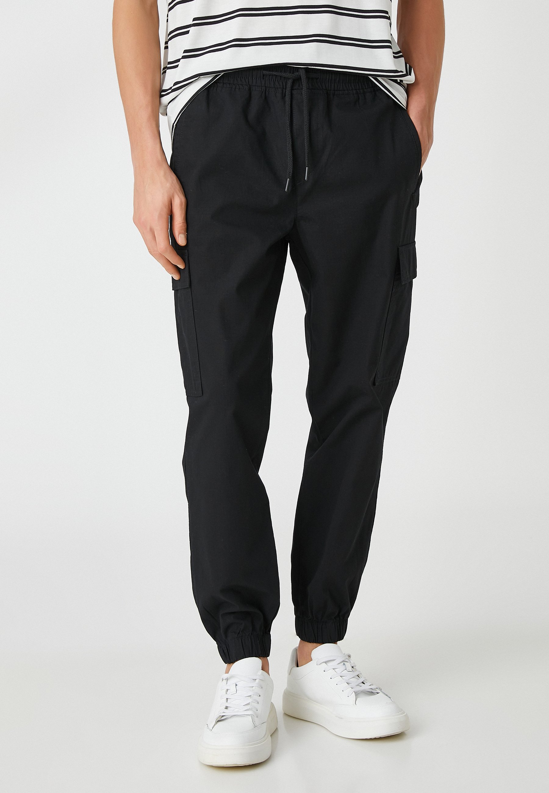 Koton Herren-Shorts Slim Fit Mit Drawstring – Anthrazit, Größe S, Maschinenwaschbar