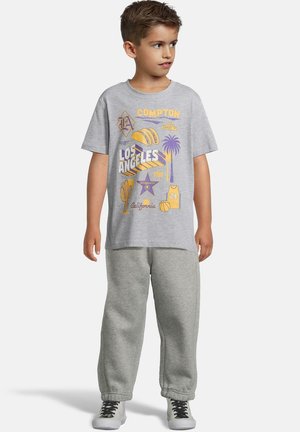 Urban Classics, LOS ANGELES COMPTON STICKER - T-shirts print - heather grey