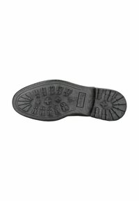 Suela de zapato de goma negra con patrones de relieve texturizados. Presenta el nombre de la marca "Jeep" y el tamaño "42". Secciones de talón y puntera reforzadas.