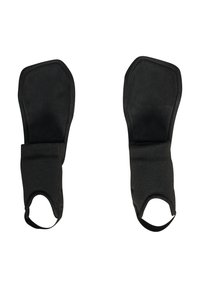 Zwarte beschermhandschoenen met gevoerde handpalmen, duurzame stof en elastische manchetten. Inclusief vingergaten en verstelbare polsbanden.