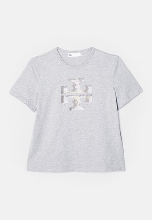 Tory Burch CRYSTAL LOGO - T-shirts print - silver gray melange