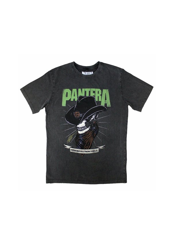 PANTERA SKELETON COWBOY STONE WASH - Print T-shirt - charcoal2