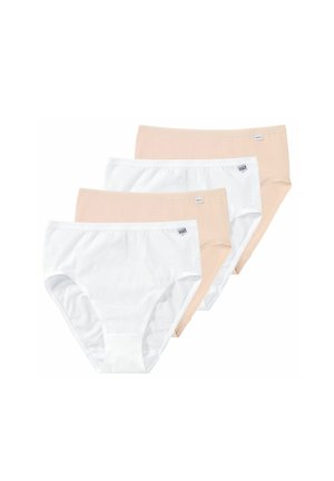 Baumwollslip-Set in Weiß- und Nude-Tönen. Hergestellt mit einem weichen Bund und glatter Textur. Für Komfort und angenehmes Tragen konzipiert.