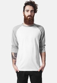 Urban Classics CONTRAST 3/4 SLEEVE RAGLAN - Top dugih rukava - wht/gry