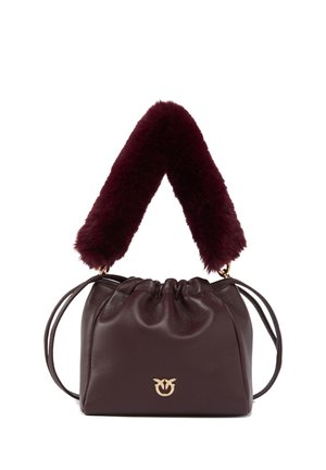 Pinko, POUCH NAPPA/IMITATION FUR - Sac à main - burgundy-gold