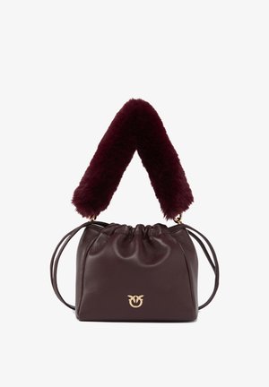 Pinko, POUCH NAPPA/IMITATION FUR - Sac à main - burgundy-gold