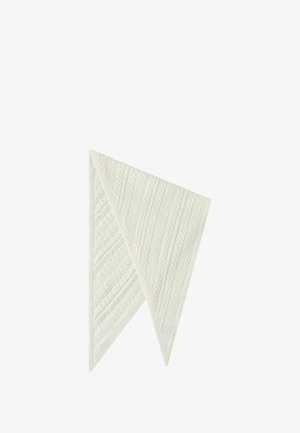 Tissu textile blanc triangulaire avec un motif texturé, présentant des designs nervurés et ondulés. Matière douce avec une finition lisse.