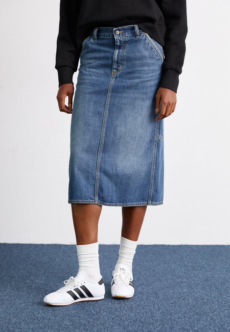 Carhartt WIP SINGLE KNEE SKIRT - Krilo A-kroja - blue dark used wash