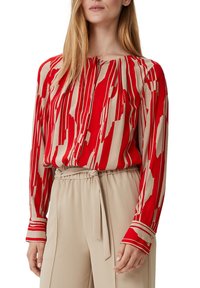 comma MIT CRÊPE-STRUKTUR - Bluse - preiselbeere