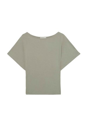 Stradivarius, SHORT SLEEVE BOAT NECK T-SHIRT 02672321 - Basic T-shirt - khaki