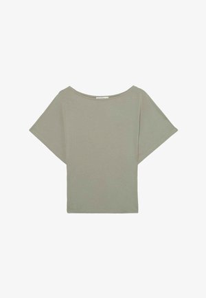 Stradivarius, SHORT SLEEVE BOAT NECK T-SHIRT 02672321 - Basic T-shirt - khaki