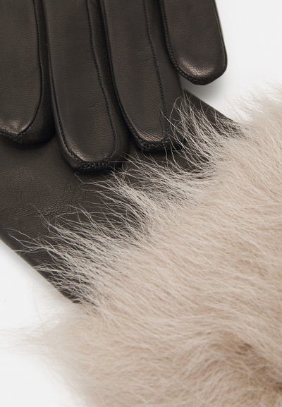 STUDIO ID NAPPA GLOVES WITH LINING AND TOSCANA TRIM - Hansker - black/sand