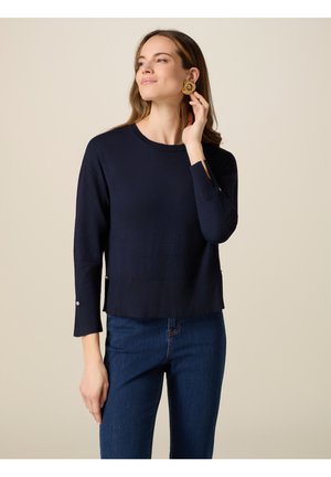 CON BOTTONI GIOIELLO - Maglione - blu