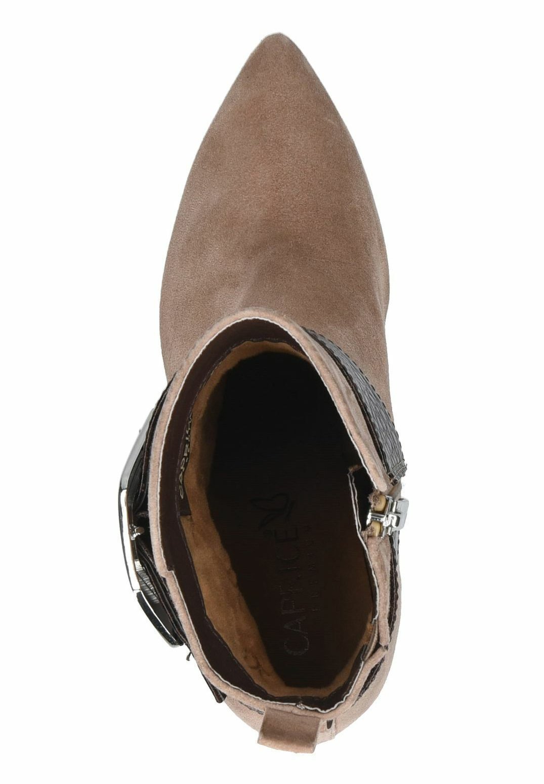 Caprice STIEFELETTE Enkellaarsjes met hoge hak taupe Caprice Korte laarzen taupe Zalando.nl