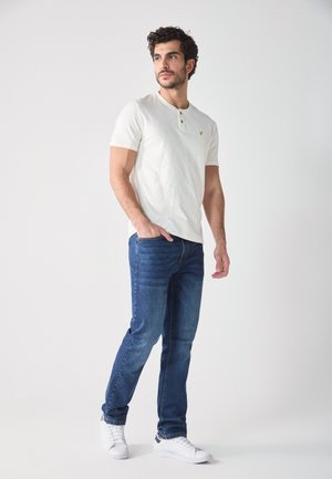 SLUB HENLEY 2 PACK - Basic T-shirt - egret/dark olive
