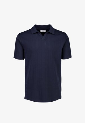 Lindbergh, LINDBERGH JACQUARD V-NECK POLO S/S - Polo - dark blue