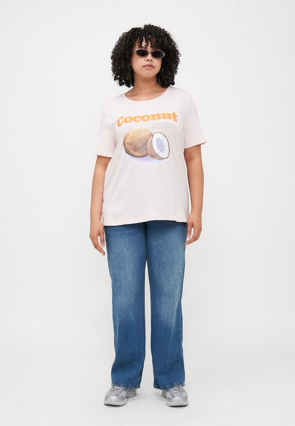 CARJAX LIFE O NECK BOXY TEE  - Print T-shirt - mauve chalk2