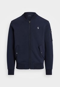 DOUBLE-KNIT BOMBER JACKET - Cipzáras pulóver - aviator navy