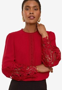 Love & Roses CUFF CREW NECK - Blúz - red