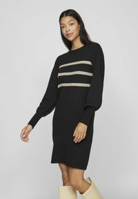 VILA MIDI - Stickad klänning - black