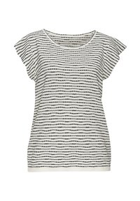 RUNDHALS - T-shirt print - creme schwarz