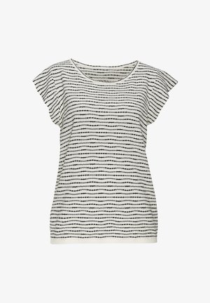 RUNDHALS - Majica kratkih rukava s printom - creme schwarz