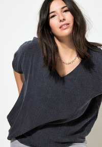 Studio Untold CAP SLEEVE - Bluse - black