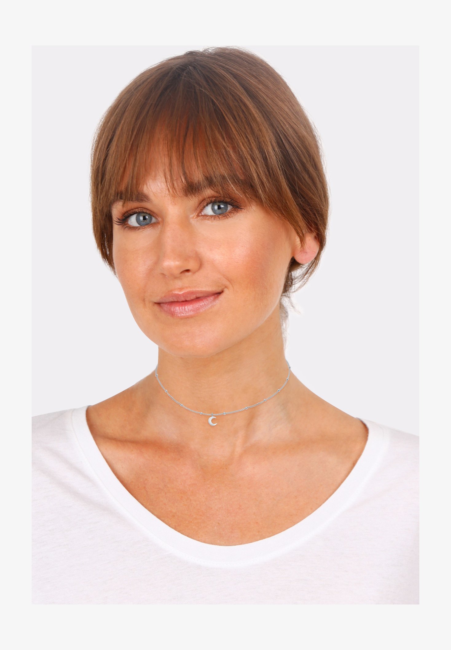 Elli Collana Choker Donna In Argento Sterling 925 Con Pietra Di Luna – Gioiello Elegante, Regalo In Confezione Velluto