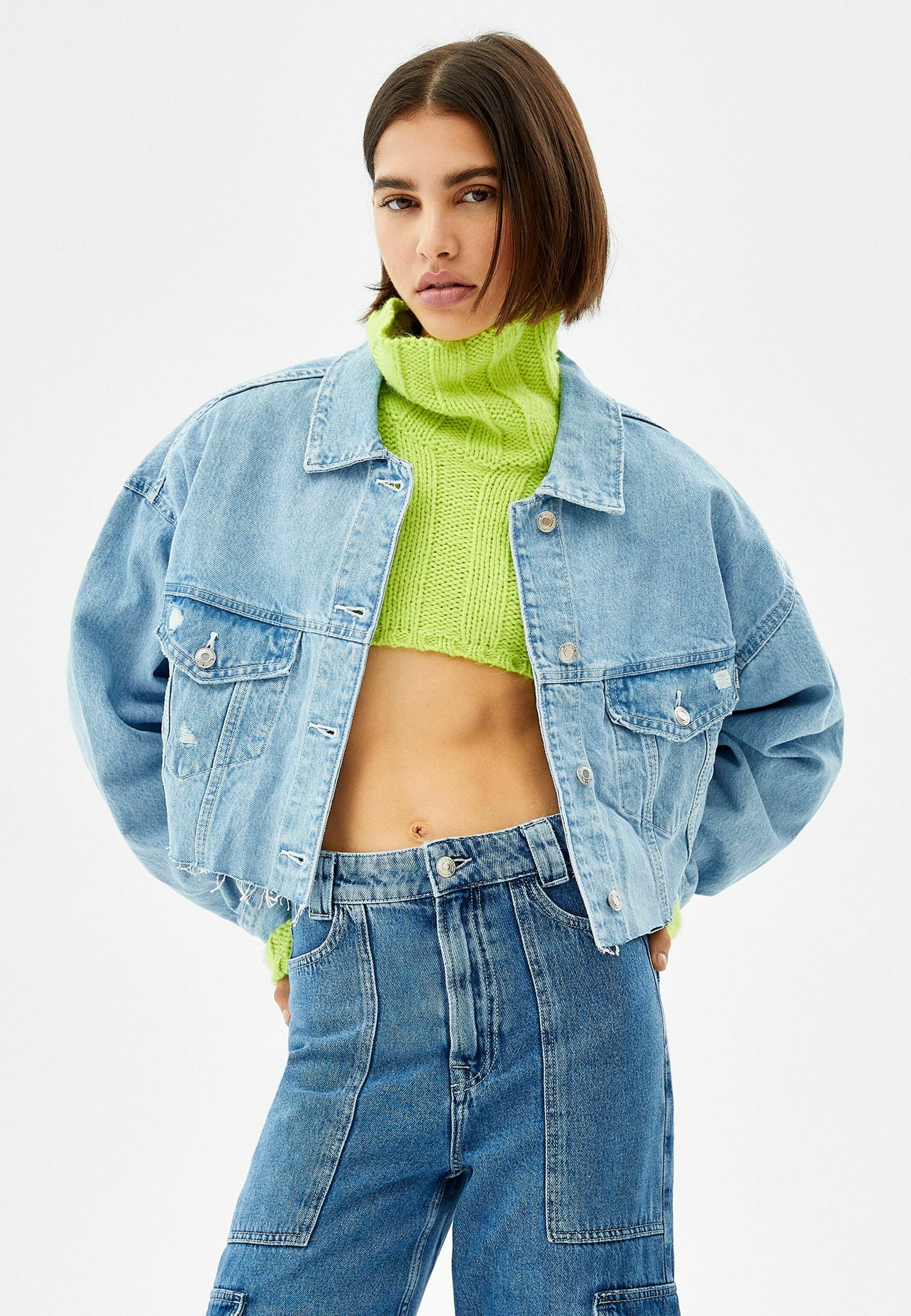 Bershka Giacca di jeans - light blue/celeste - Zalando