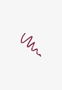 Marque de crayon bourgogne foncé sur un fond blanc, présentant une ligne ondulée lisse avec une épaisseur et une texture variables.