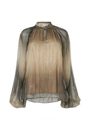 Leem, BALLOON SLEEVE TOP - Blouse - brown