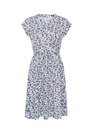 Kaffe, KABELLA JERSEY  DRESS - Jersey dress - blue fog w. coffee bean flower