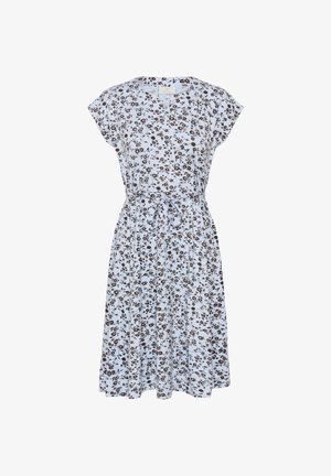 Kaffe, KABELLA JERSEY - Jersey dress - blue fog w. coffee bean flower
