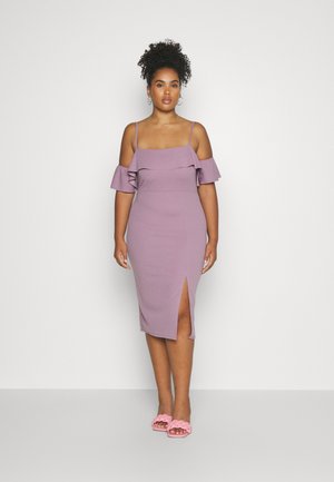 WAL G CURVE ANDY RUFFLE MIDI - Φόρεμα από ζέρσεϊ - mauve pink