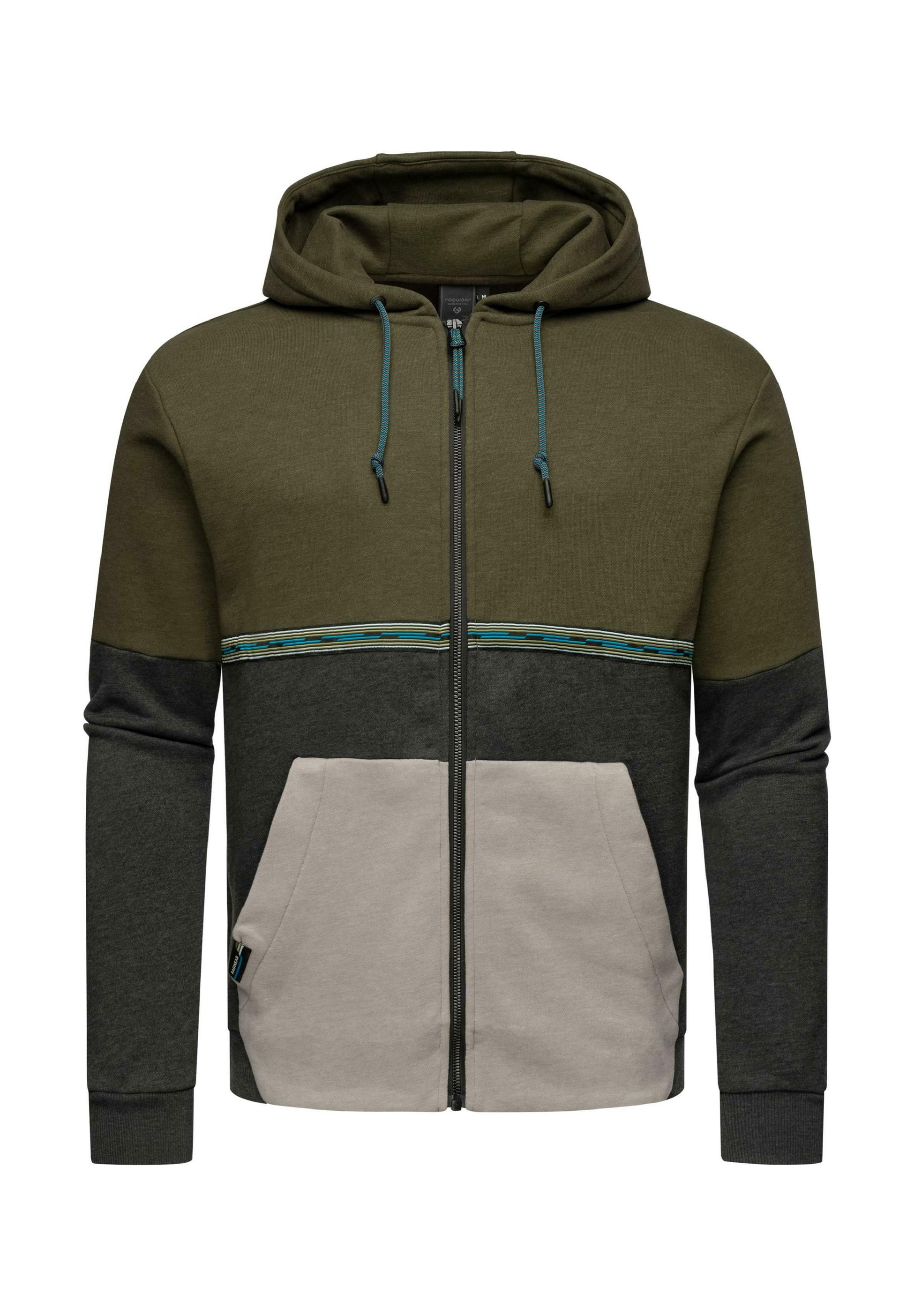 Ragwear BLOCKY Sweatjacke dark olive/oliv