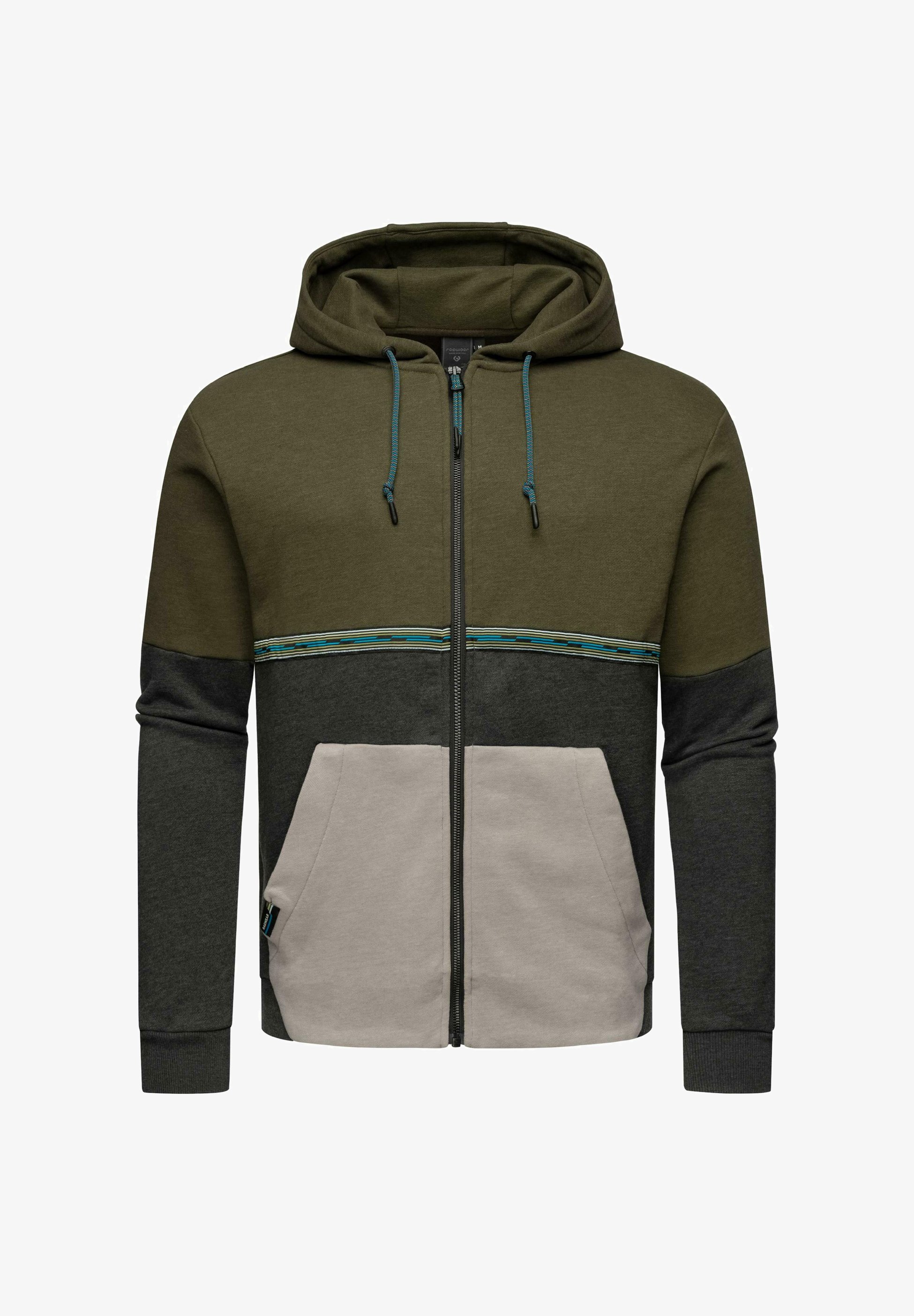 Ragwear BLOCKY Sweatjacke dark olive/oliv