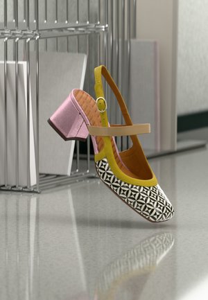 VOYAGE48 - Klasiski papēži - lemon/pink