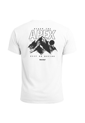 Neverless, HERREN T-SHIRT FRONTPRINT - OUTDOOR DESIGN APEX MOUNTAIN - - Print T-shirt - weiß
